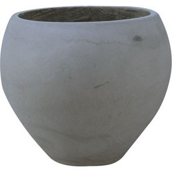 Woodwell Γλάστρα Στρογγυλή Τσιμεντένια Γκρι 55x40cm Ε6304,C