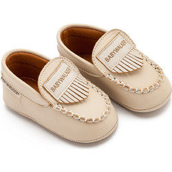 Babywalker Βαπτιστικά Loafers Αγκαλιάς για Αγόρι Δερμάτινα Μπεζ MI1128
