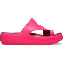 Crocs Toe Loop Γυναικείες Σαγιονάρες Flatforms Ανατομικές Αντιολισθητικές Φούξια 210834-6ZQ