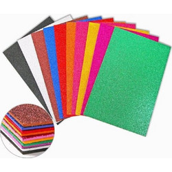 Foska Αφρώδες Χαρτί Πολύχρωμο Glitter 20x30cm 10τμχ 118HM2001G
