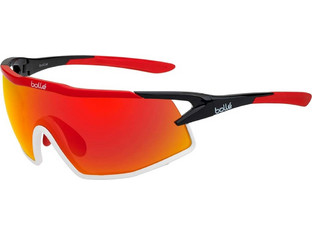 Bolle 12518 Ανδρικά Γυαλιά Ηλίου Μάσκα Κοκάλινα Μαύρα με Πορτοκαλί Φακό