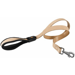 Ferplast Giotto Λουρί Σκύλου Δερμάτινο 1.2m x 20mm Μαύρο Μπεζ