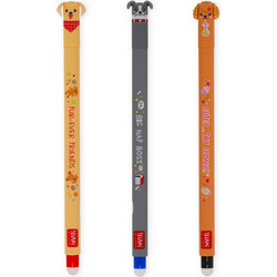 Legami Limited Edition Fur-Ever Friends Σετ Στυλό Gel που Σβήνει 0.7mm Πολύχρωμο 3τμχ EPSET0017