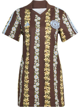 Adidas X Farm Rio Mini Καλοκαιρινό Αθλητικό Φόρεμα Floral Σοκολατί KR0259