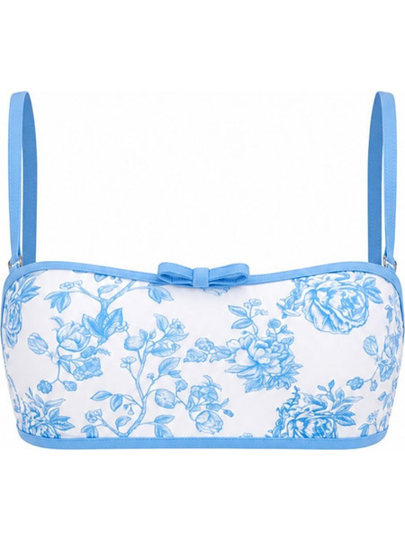 Sugarfree Bikini Top Μπουστάκι Floral Λευκό Γαλάζιο 26801075-420