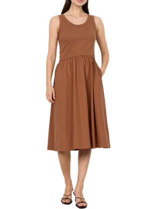 Soyaconcept Midi Καλοκαιρινό Καθημερινό Φόρεμα Καφέ 41213-8710