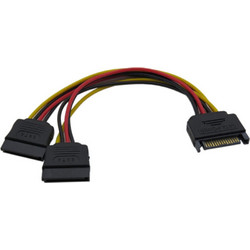 Vcom CE360 Καλώδιο Τροφοδοσίας 15-Pin SATA to 2 x 15-Pin SATA Male 0.15m Multicolor