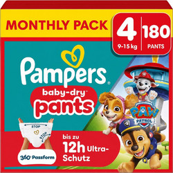 Pampers Baby Dry Paw Patrol Monthly Pack Πάνες Βρακάκι No4 9-15kg 180τμχ