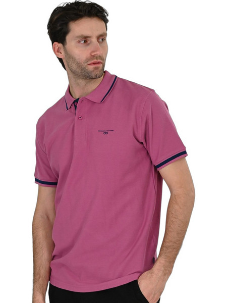 Double Ανδρική Μπλούζα Polo Κοντομάνικη Φούξια 261PS-3035