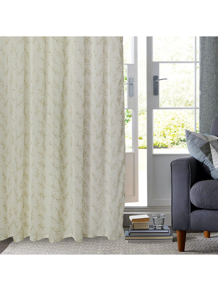 WhiteEgg Κουρτίνα Παραθύρου Floral με Τρουκς 200x150 K0234-1