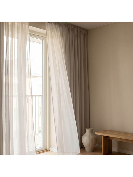 Premier Κουρτίνα Παραθύρου με Τρέσα 300x270 Valeria 20.00.12361 Grey