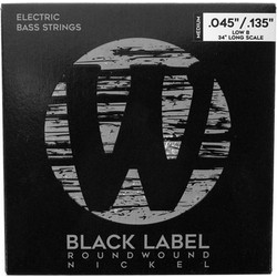 Warwick Black Label Σετ 5 Χορδές Ηλεκτρικού Μπάσου Nickel Plated Steel 45-135" Medium Tension