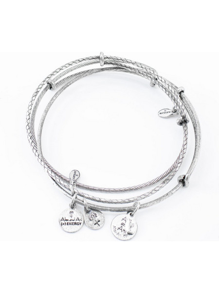 Alex and Ani Σετ Γυναικεία Βραχιόλια Βέργες Ασημί A09EB150RS 3τμχ
