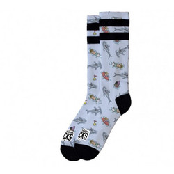 American Socks Ανδρικές Κάλτσες Ψηλές με Σχέδια Γαλάζιες AS306