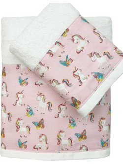 BunnyBebe Unicorn Σετ Παιδικές Πετσέτες 2τμχ 500gr/m²