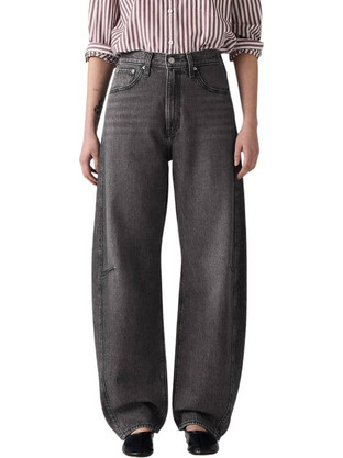 Levi's Ψηλόμεσο Γυναικείο Τζιν Παντελόνι Barrel Εφαρμογή Μαύρο 003V5-0000