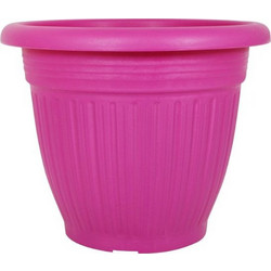 Sic Plast Πάτμος Γλάστρα Εξωτερικού Χώρου Στρογγυλή Πλαστική Φούξια 25x20cm 7530625901