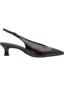 Tamaris Γόβες Slingback Δερμάτινες με Χοντρό Χαμηλό Τακούνι Σοκολατί 1-29551-47-396