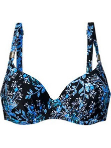 Solano Bloomed Moon Bikini Top Floral Μαύρο Μπλε 50-1430D-1