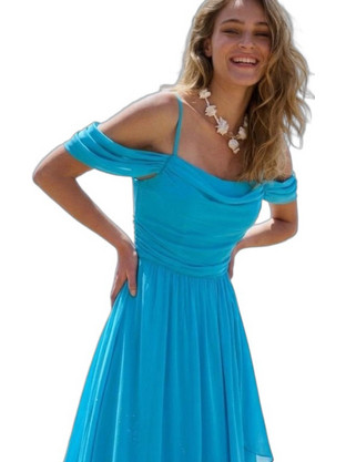 BE you Maxi Καλοκαιρινό Φόρεμα για Γάμο / Βάπτιση Μπλε 21.16.2155