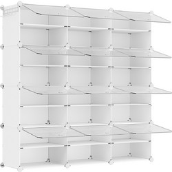 Songmics Παπουτσοθήκη Πλαστική Λευκή M124.4xΠ32xΥ124.6cm LPC040WZ02
