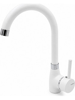 Crolla 8370 White Μπαταρία Κουζίνας Πάγκου Διπλής Παροχής Ανάμεικτη Λευκή