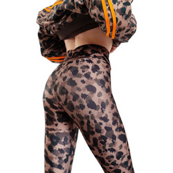 PCP Lynn Leopard Γυναικείο Κολάν 7/8 Ψηλόμεσο Σοκολατί