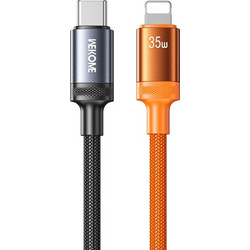 WK WDC-C19 Braided USB-C to Lightning Cable 35W 1.2m Black Orange