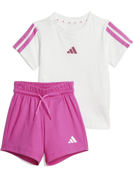 Adidas Βρεφικό Σετ για Κορίτσι Καλοκαιρινό Λευκό Φούξια JD6480