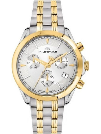 Philip Watch Blaze Ανδρικό Ρολόι Χρονογράφος με Ασημί Χρυσό Μεταλλικό Μπρασελέ R8273995026