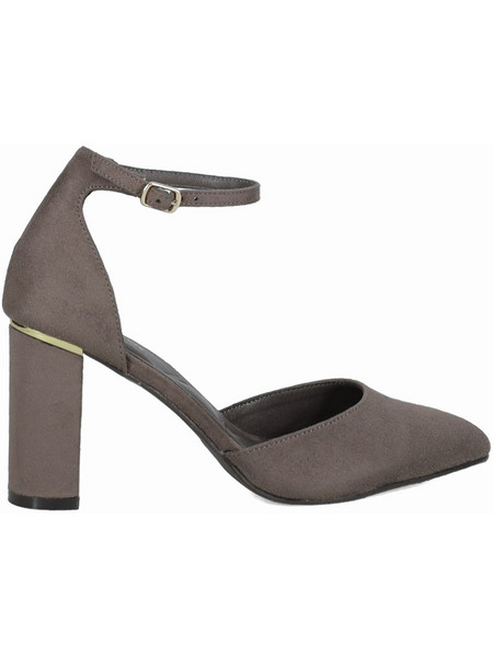Migato Γόβες Suede με Χοντρό Ψηλό Τακούνι & Λουράκι Γκρι 100048630-015