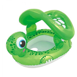 Bestway Βρεφικό Σωσίβιο Swimtrainer 74cm με Σκίαστρο για 12+ Μηνών Πράσινο 34094