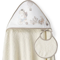 Interbaby Σετ Βρεφικό Μπουρνούζι Κάπα Μπεζ 100x100cm 2τμχ
