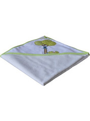Bebe Stars Little Birds Βρεφικό Μπουρνούζι Κάπα Λευκό Lime 77x82cm
