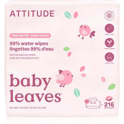 Attitude Baby Leaves Μωρομάντηλα με Νερό Χωρίς Άρωμα & Parabens 3x72τμχ