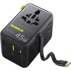 Baseus PicoGo AG11 Φορτιστής με Καλώδιο USB-C με 2 Θύρες USB-A & 2 Θύρες USB-C 45W Power Delivery