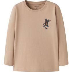 Name It Skate Dog Παιδικό T-Shirt Μακρυμάνικο Μπεζ 13224978