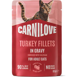 Carnilove Adult Grain Free with Turkey & Valerian in Gravy 85gr
