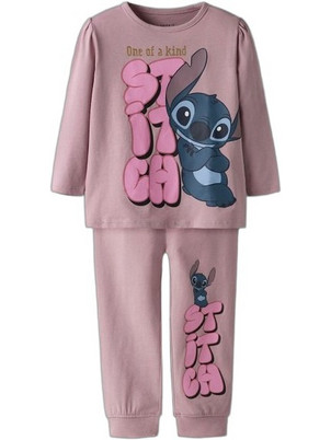 Name It Lilo & Stitch Παιδική Πιτζάμα Βαμβακερή Χειμωνιάτικη Ροζ 13249663