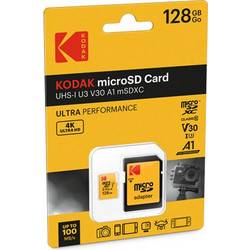 Kodak Ultra Performance microSDXC 128GB Class 10 U3 V30 UHS-I A1 100MB/s + Adapter
