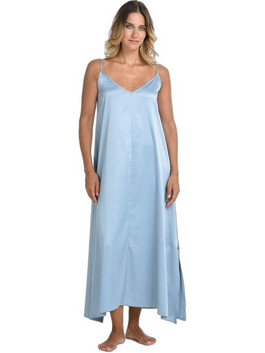 Zen Intimates Γυναικείο Νυχτικό Καλοκαιρινό Σατέν Γαλάζιο 87984
