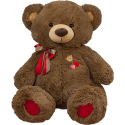 Amek Toys Αρκούδος Καφέ με Κόκκινη Κορδέλα 43cm 073140