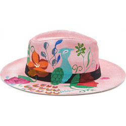 Verde Καπέλο Fedora Ψάθινο Ροζ 05-0784