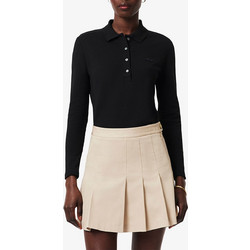 Lacoste Γυναικεία Μπλούζα Polo Μακρυμάνικη Μαύρη 3PF5464-031