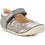 Clarks Little Lou Παιδικές Μπαλαρίνες Δερμάτινες Ανατομικές με Σκρατς Γκρι 26127404