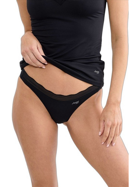 Sloggi Go Blush Mini Γυναικεία Slip με Δαντέλα Μαύρα 2Pack 10228608-0004