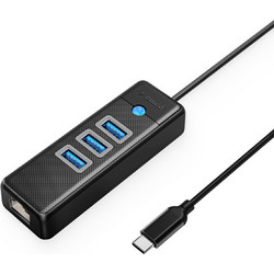 Orico PW3UR25-C3 0.15m USB Hub 3.0 USB-C με 4 Θύρες USB-A / Ethernet