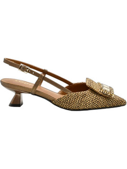 Lodi Γόβες Slingback Δερμάτινες με Λεπτό Χαμηλό Τακούνι Καφέ A-CASIOPEA-C3