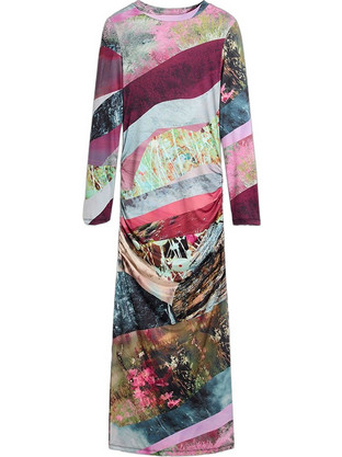 Desigual Maxi Βραδινό Φόρεμα Πολύχρωμο 26WWVK31-9019]