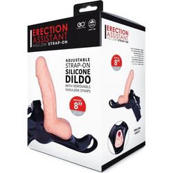 NMC Erection Assistant 8" Hollow Harness Strap On με Dildo 20cm Flesh
